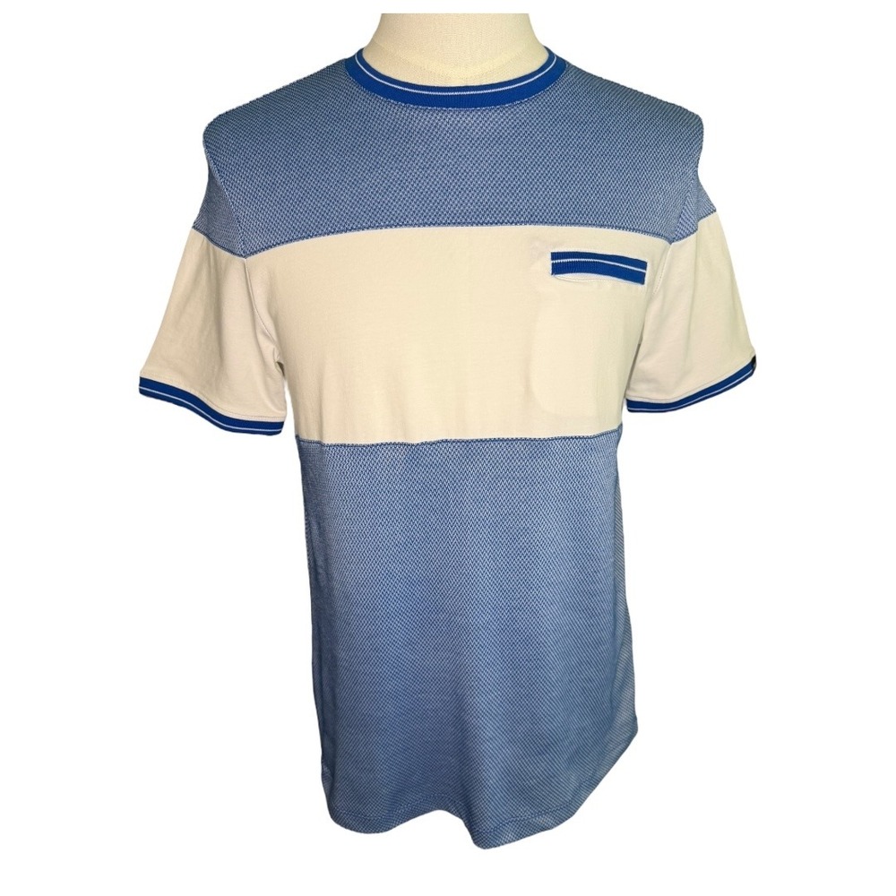 DKNY Color Block T-Shirt Short Sleeve Casual Top With Pocket Size Small